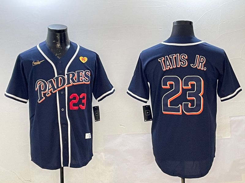 Men San Diego Padres #23 Tatis jr Blue Throwback Game 2025 Nike MLB Jersey style 1Men San Diego Padres #23 Tatis jr Blue Throwback Game 2025 Nike MLB Jersey style 8